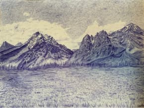 Oil painting Grand Tetons