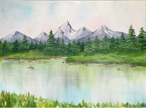 Oil painting Grand Tetons